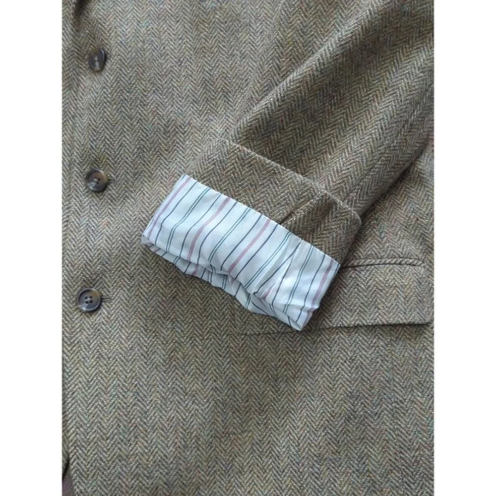 Lauren Ralph Lauren Blazer 44R Brown Herringbone 100% Wool Canada Union Made '98